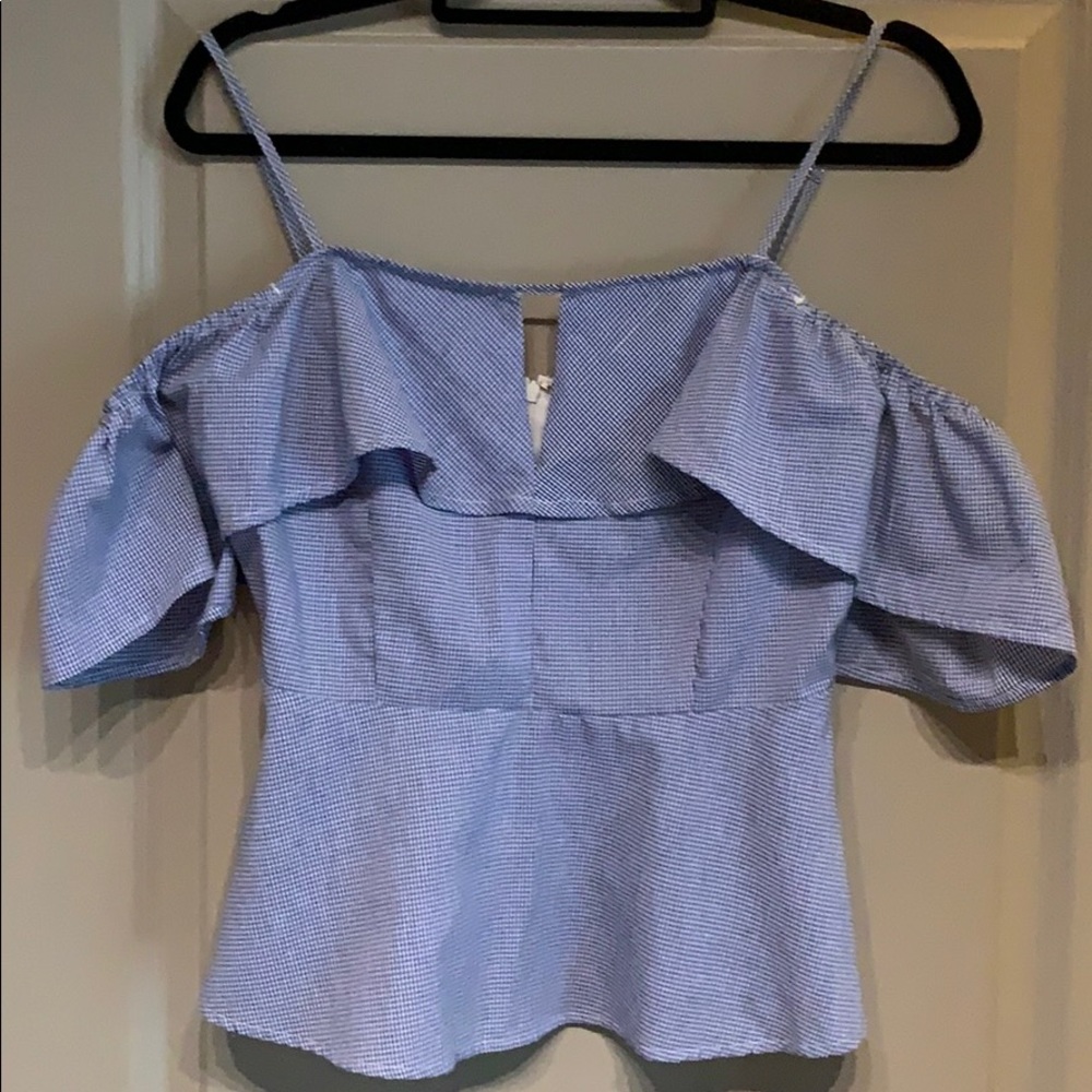 Blush boutique off the shoulder gingham top
